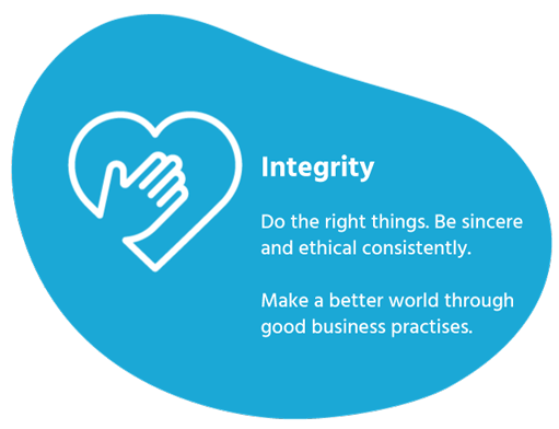 Integrity Do the right things. Be sincere and ethical consistently. Make a better world through good business practices.