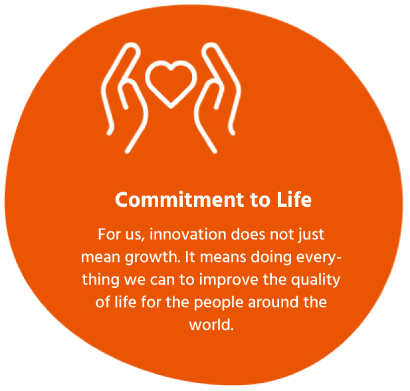 Commitment to Life For us, innovation does not just mean growth. It means doing everything we can to improve the quality of life for people around the world. READ THE FULL MISSION STATEMENT show content